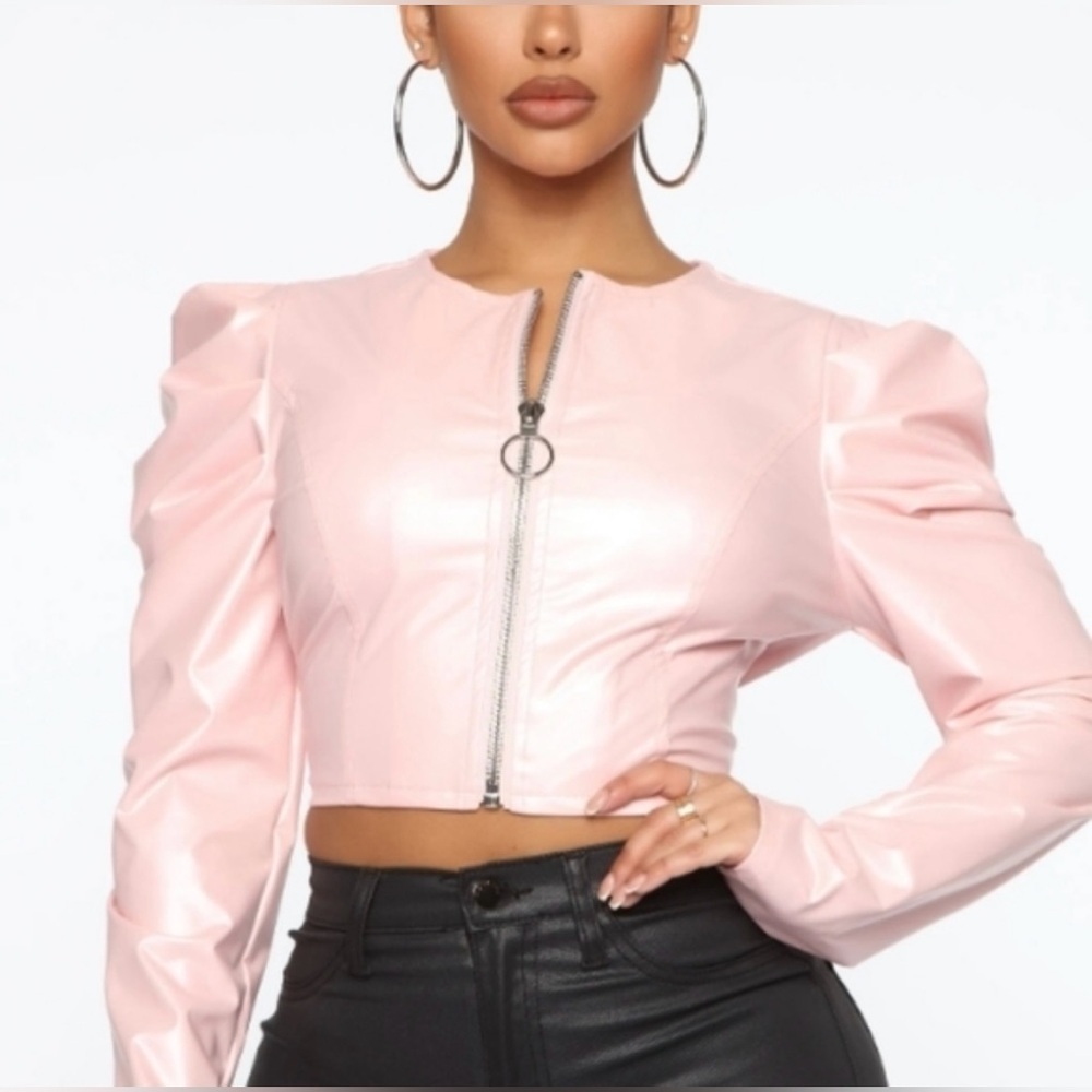 Hot & Delicious cropped faux leather jacket